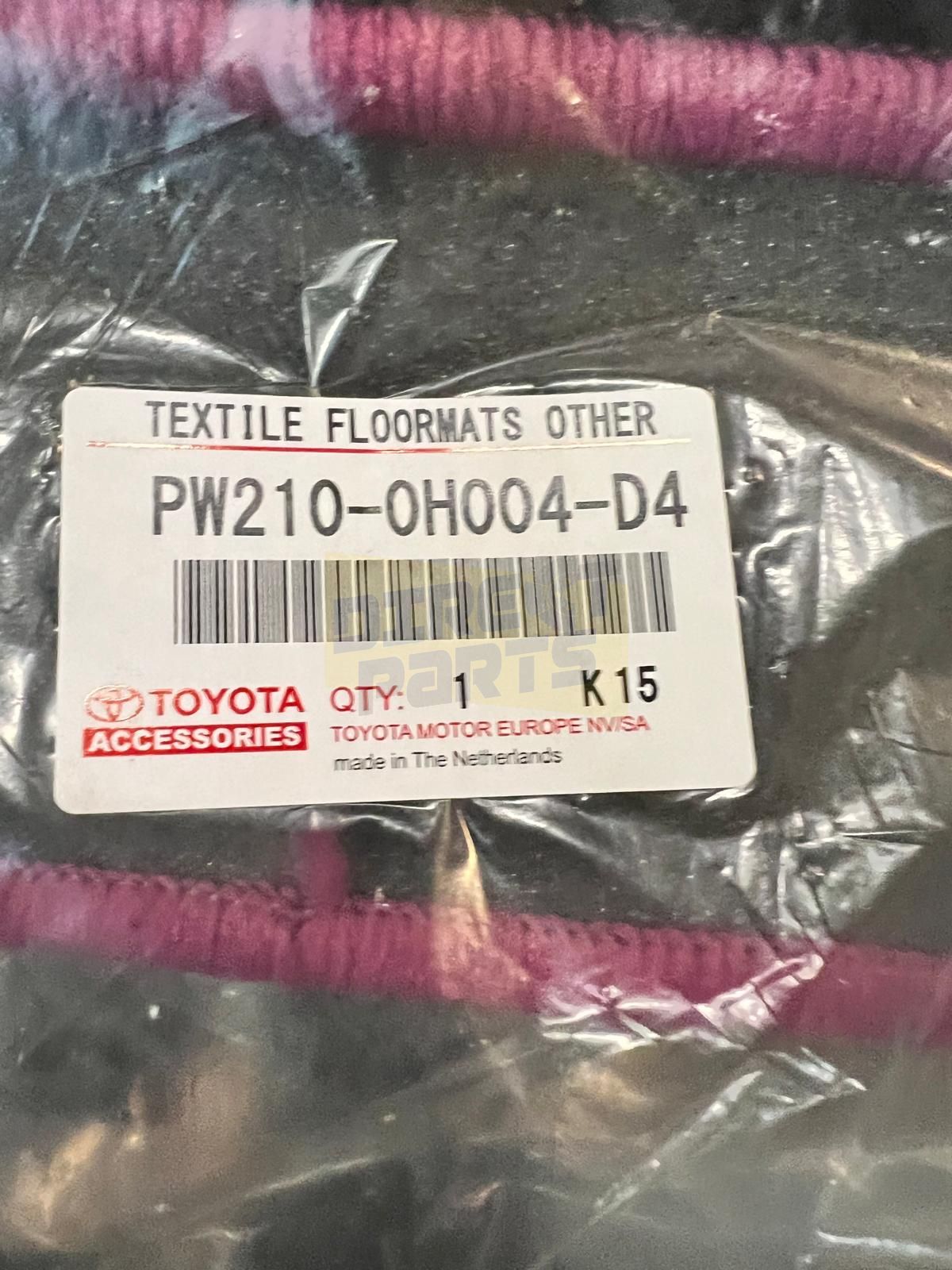 Toyota Aygo mattenset (4x) 'velours' (Reddish Purple) originalineel! PW2100H004D4 car mats complete usado en Menorca foto 3