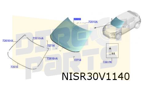Nissan Juke (10/19-) voorruit (Gr) originalineel! 727006PE1A front windscreen usado en Menorca foto 3