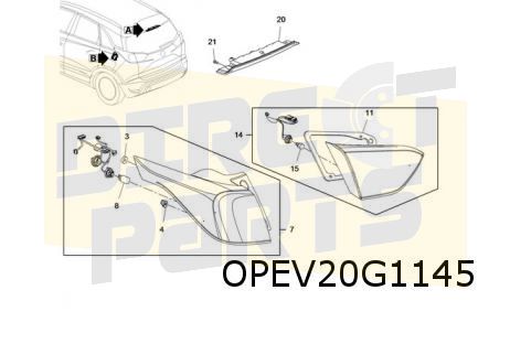 Opel Crossland (1/21-) Achterlicht Links binnen (LED) originalineel! 39235959 tail light single usado en Menorca foto 3