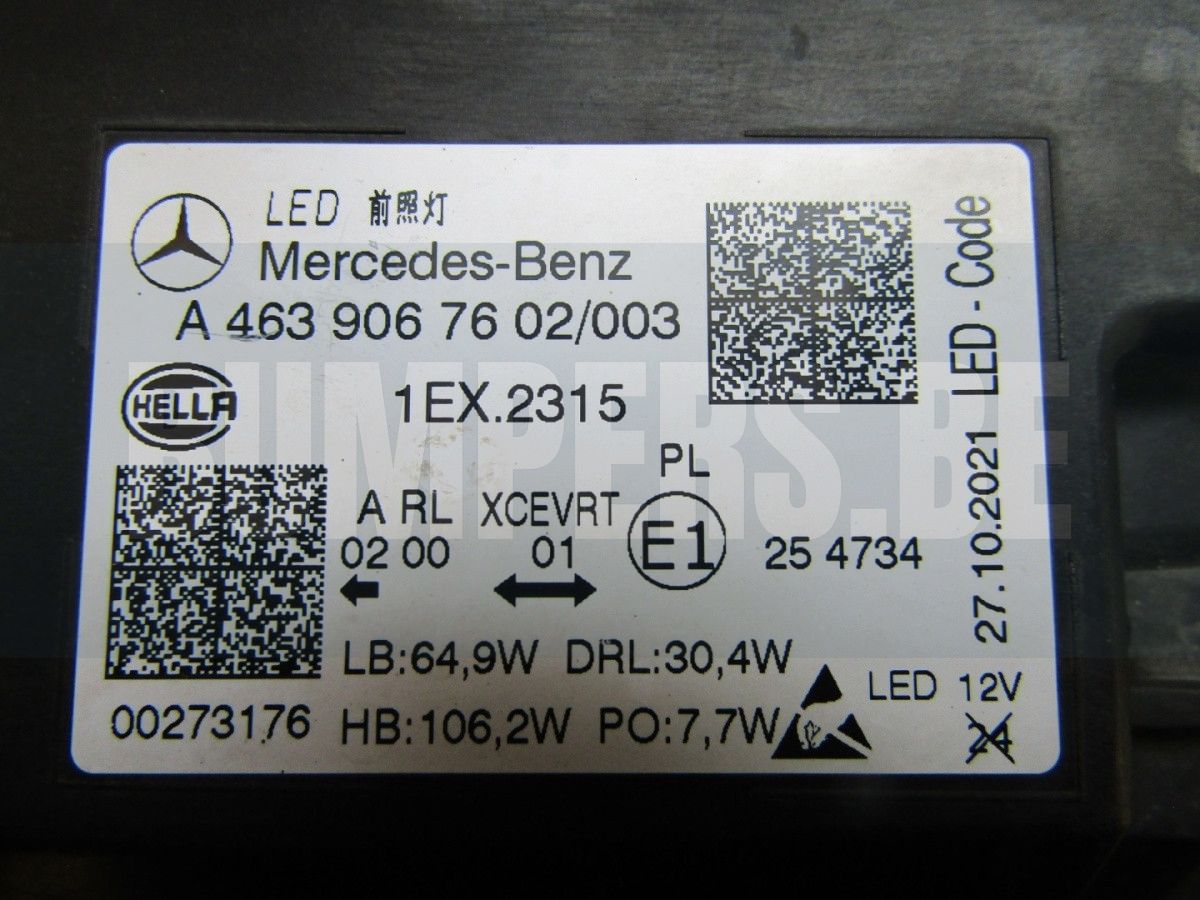 KOPLAMP MERCEDES G Clase W463/464 VOLLEDIGE LED MULTIBEAM AMG 18- RECHTS A4639067602 Z375/K2/12F head lamp single usado en Menorca foto 5