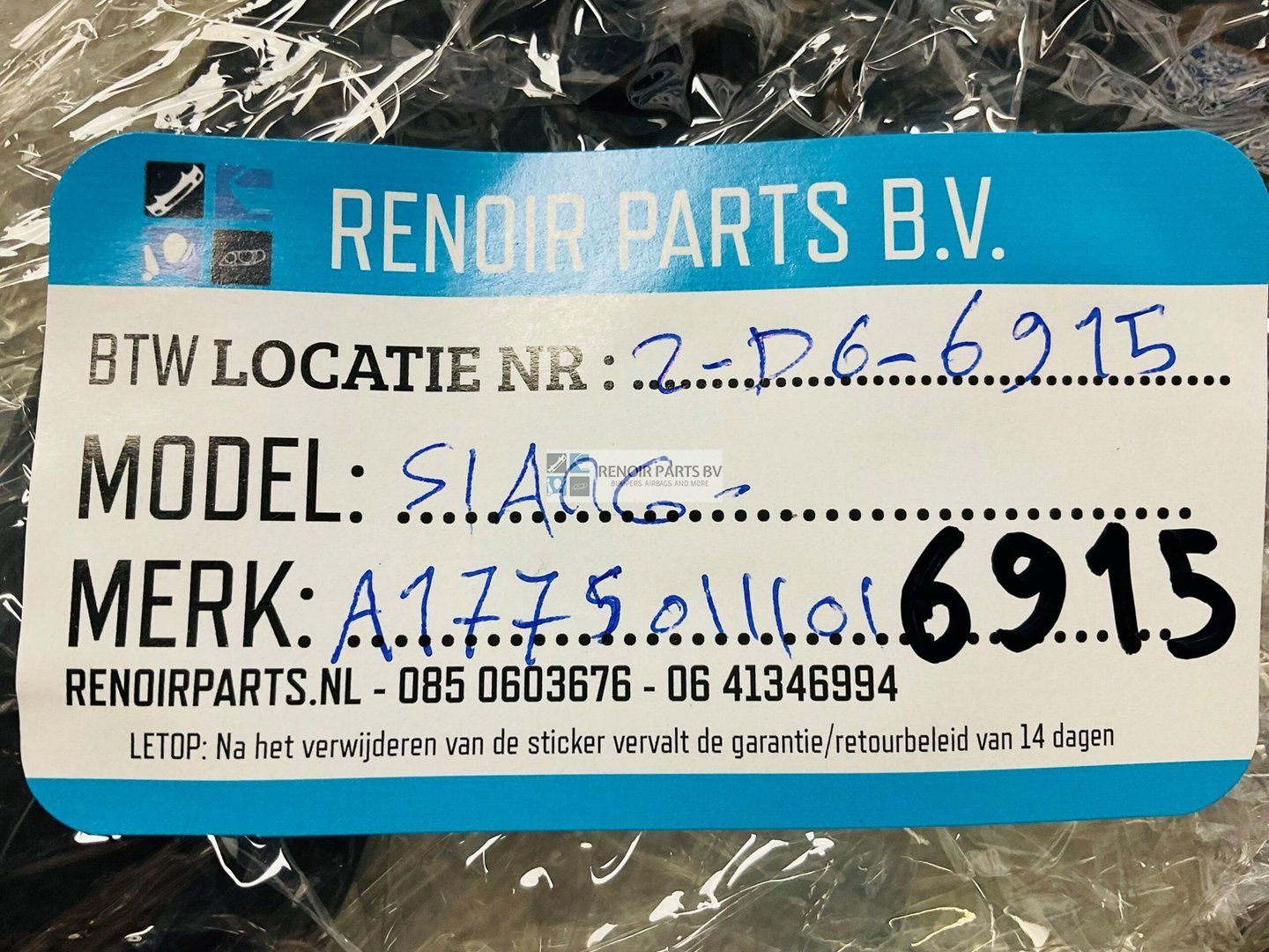 Slang Mercedes A Clase W177 A1775011101 2-D6-6915A air conditioning hose usado en Menorca foto 4