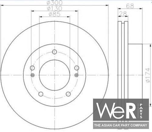 Brake Disc Set Valeo with brake pads front LH and RH for SsangYong Rodius or Stavic 2005-> for all versions. Also for SsangYong Korando Turismo. 4144121000, 41441-21000, 4144121001, 41441-21001, 4813021A01, 48130-21A01, 4813A21100, 4813A-21100 brake disc left and right usado en Menorca foto 3