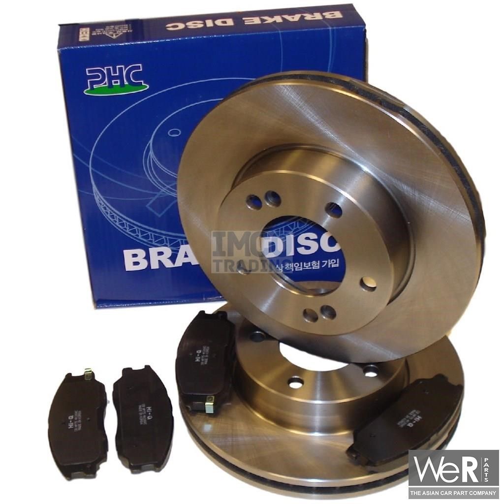 Brake Disc Set Valeo with brake pads front LH and RH for SsangYong Rodius or Stavic 2005-> for all versions. Also for SsangYong Korando Turismo. 4144121000, 41441-21000, 4144121001, 41441-21001, 4813021A01, 48130-21A01, 4813A21100, 4813A-21100 brake disc left and right usado en Menorca