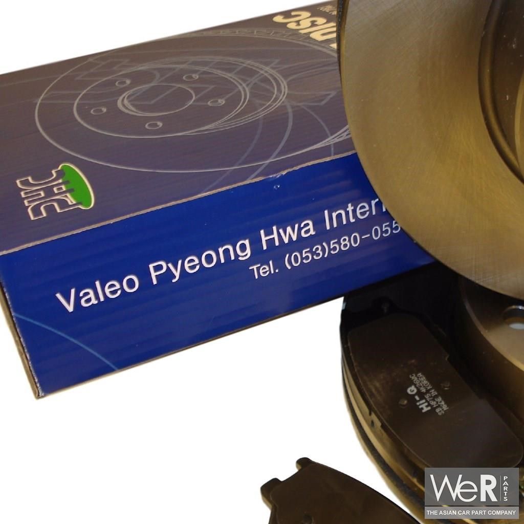 Brake Disc Set Valeo with brake pads front LH and RH for SsangYong Rodius or Stavic 2005-> for all versions. Also for SsangYong Korando Turismo. 4144121000, 41441-21000, 4144121001, 41441-21001, 4813021A01, 48130-21A01, 4813A21100, 4813A-21100 brake disc left and right usado en Menorca foto 2