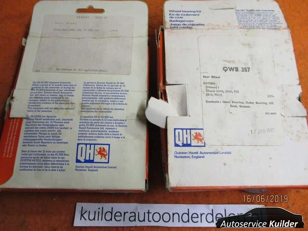 2X Wiellager achter Nissan Cherry 1,0 E10 Merk QH wheel bearing steering knuckle bearing usado en Menorca foto 2