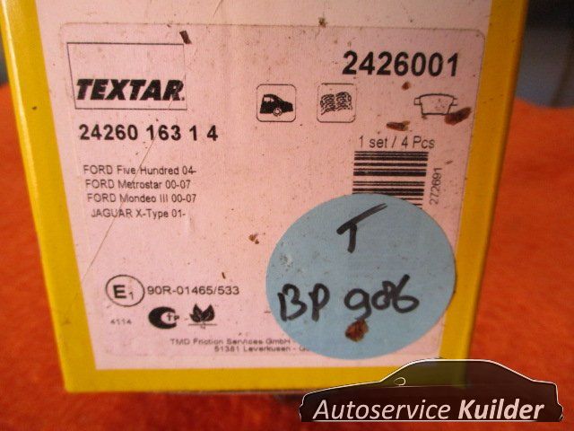 Remblokken achter Ford Mondeo III Jaguar X Type I BP986 Textar 2426001 1356392 brake pad set usado en Menorca foto 3
