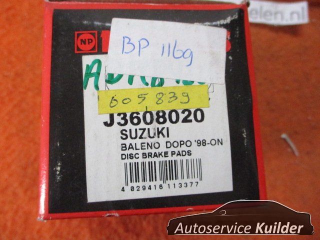Remblokken voorzijde Suzuki Baleno EG bp1169 Nipparts J3608020 5581064G00 brake pad set usado en Menorca foto 4