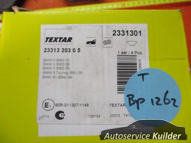 Remblokken voorzijde Bmw 3 serie E90 91 92 93 X1 e84 BP1262 Textar 2331301 34112288858 brake pad set usado en Menorca foto 4