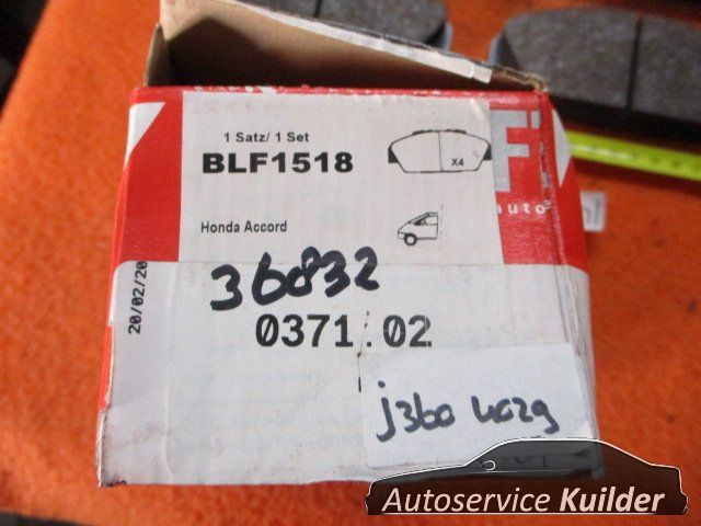 Remblokken voorzijde Honda Accor IV Coupe 36832 FTE blf1518 45022SM4G00 brake pad set usado en Menorca foto 4
