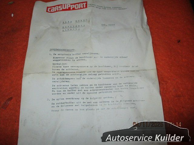 Hulpveren set Alfa Alfetta Giulietta 10C01 Carsupport 65s655 support springs set usado en Menorca foto 3