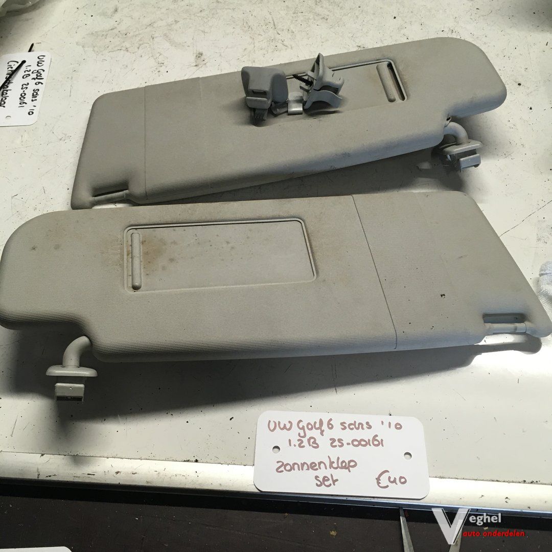 Vw Golf 6 1.2 B 6 bak handgesch. kleurcode LC9X 2010 2500161 Zonnekleppen set sun visor left and right usado en Menorca