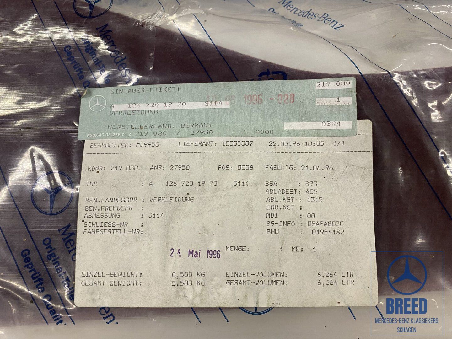 NOS set kaartenvakken L+R rood voor Mercedes-Benz W126 door upholstery door panel set of 2 usado en Menorca foto 5