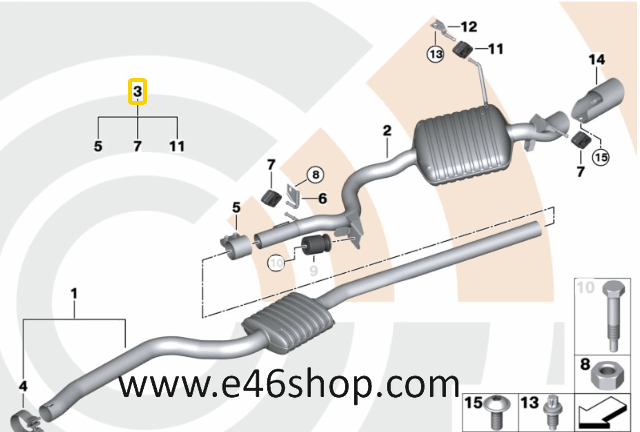 escape rubber en klem set BMW X1 E84 oe 18302455252 suspension rubber usado en Menorca foto 5