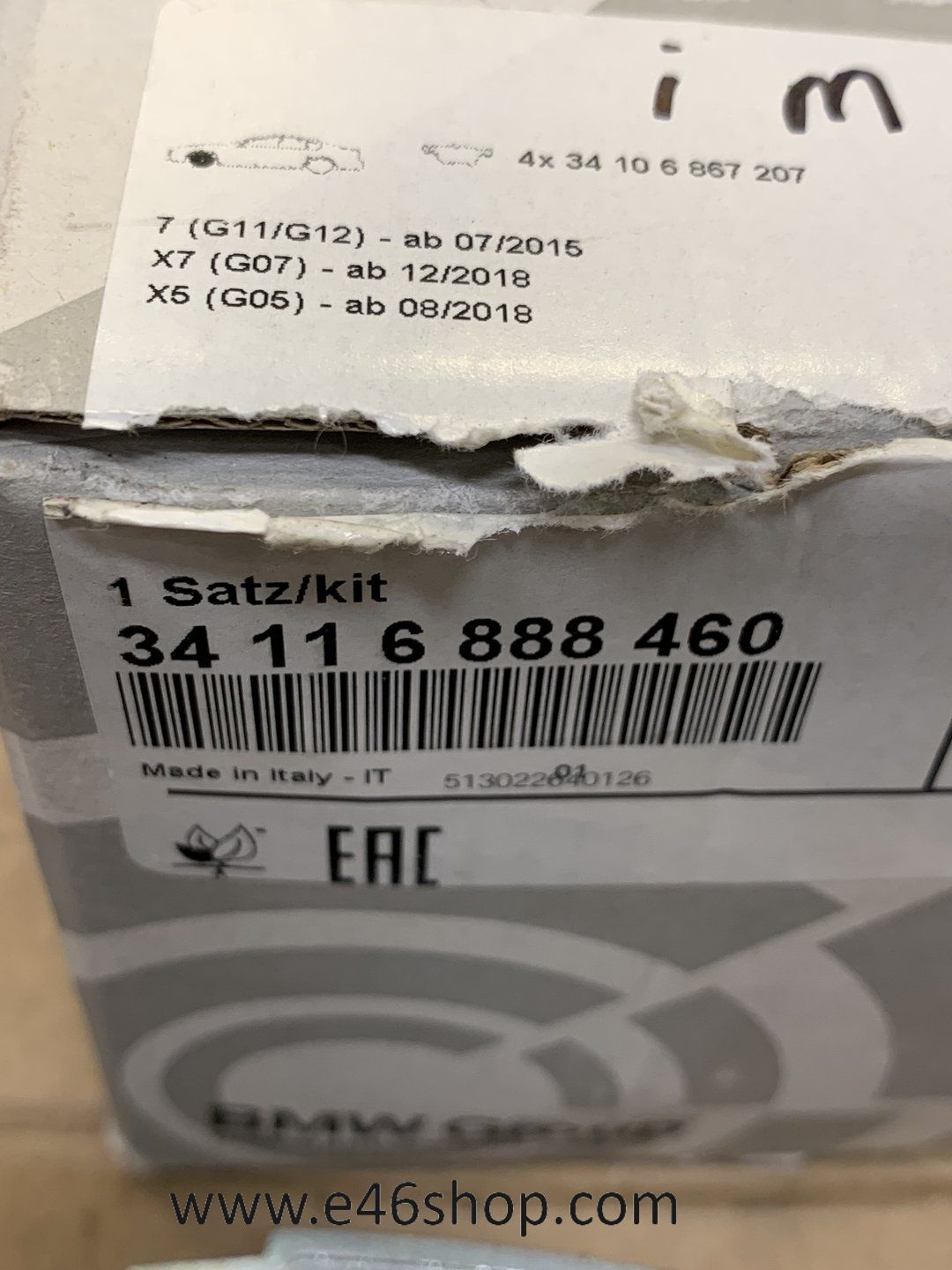 REMBLOKKEN BMW G11 G12 X5 X7 OE 34116888460 nuevo brake pad set usado en Menorca foto 4