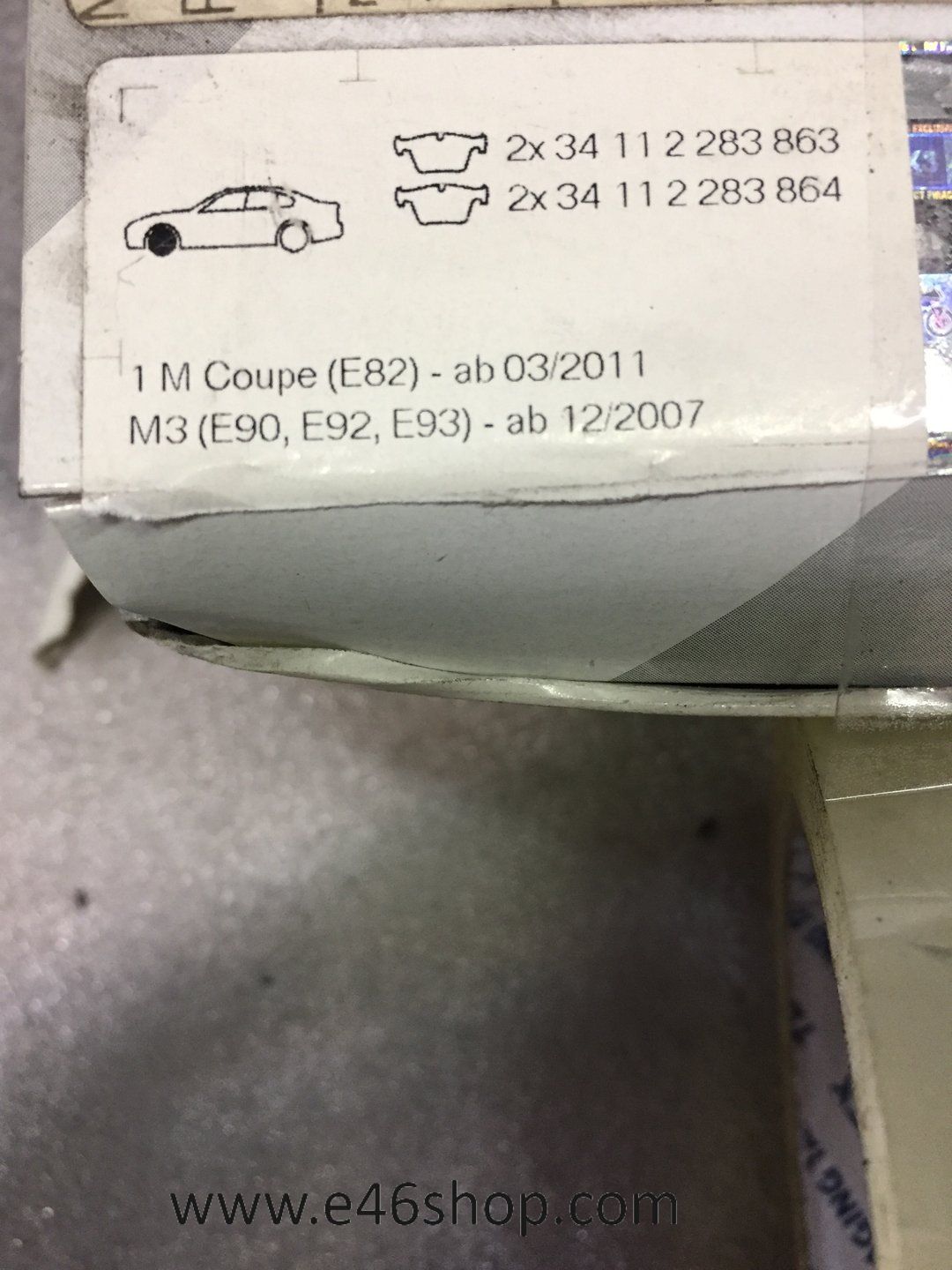 REMBLOKKENSET VOORZIJDE BMW M E82 E90 E92 E93 OE 34112283865 brake pad set usado en Menorca foto 5