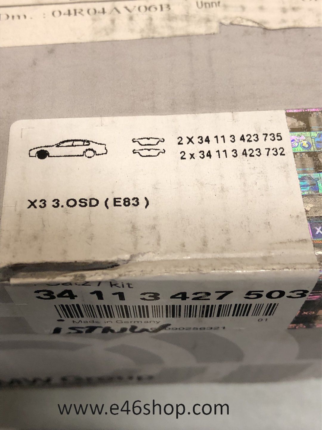 REMBLOKSET BMW X3 E83 3.0SD OE 34113427503 nuevo ORG BMW brake pad set usado en Menorca foto 3