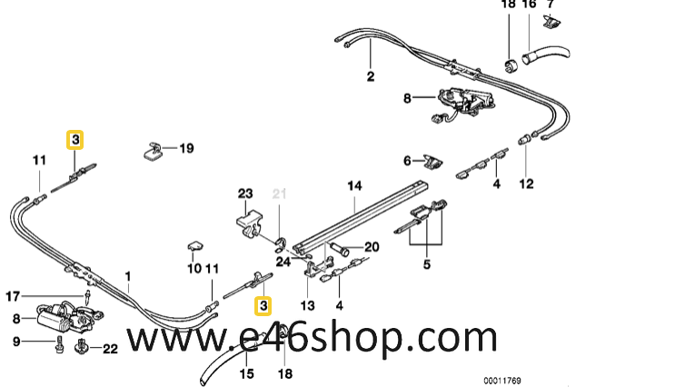 SCHUIFDAK KABEL LINKS BMW E34 OE 54128120673 sliding roof usado en Menorca foto 3