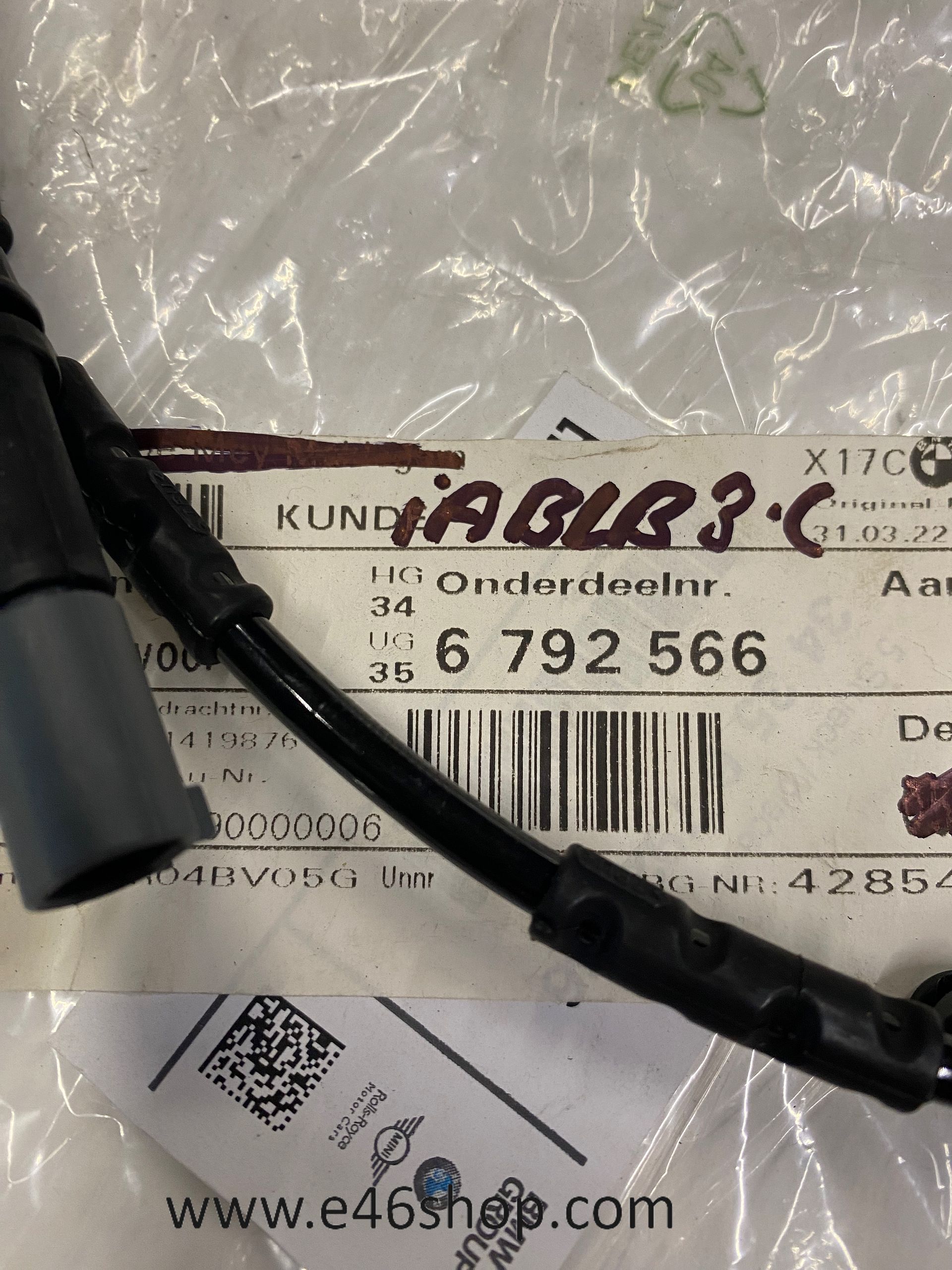 REM SLIJTAGE SENSOR BMW Z4 OE 34356792566 nuevo ORG BMW other brakes and accessories usado en Menorca foto 4