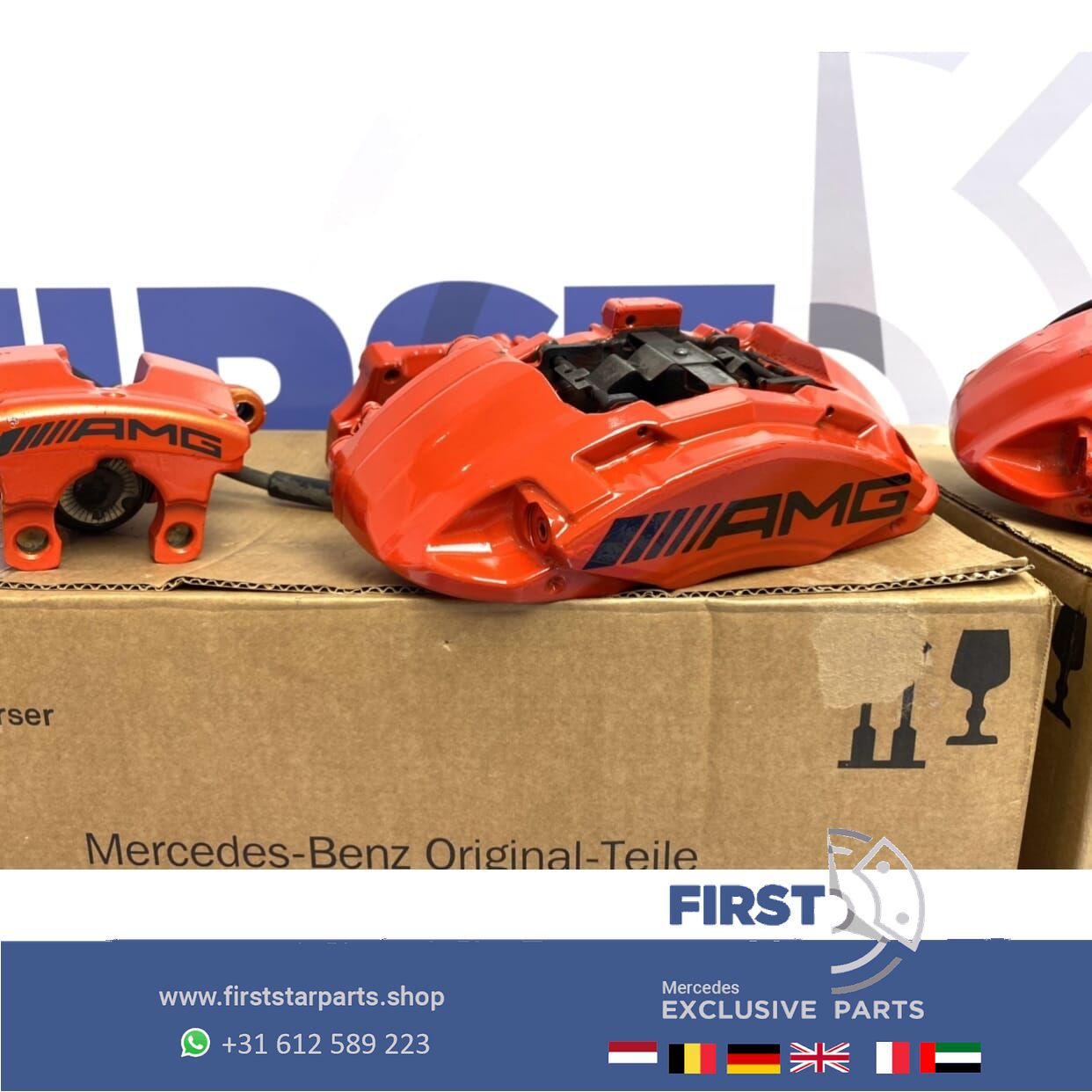 W205 C43 AMG Line Remklauwen set Mercedes rood MB C Clase brake disk + caliper left and right usado en Menorca foto 5