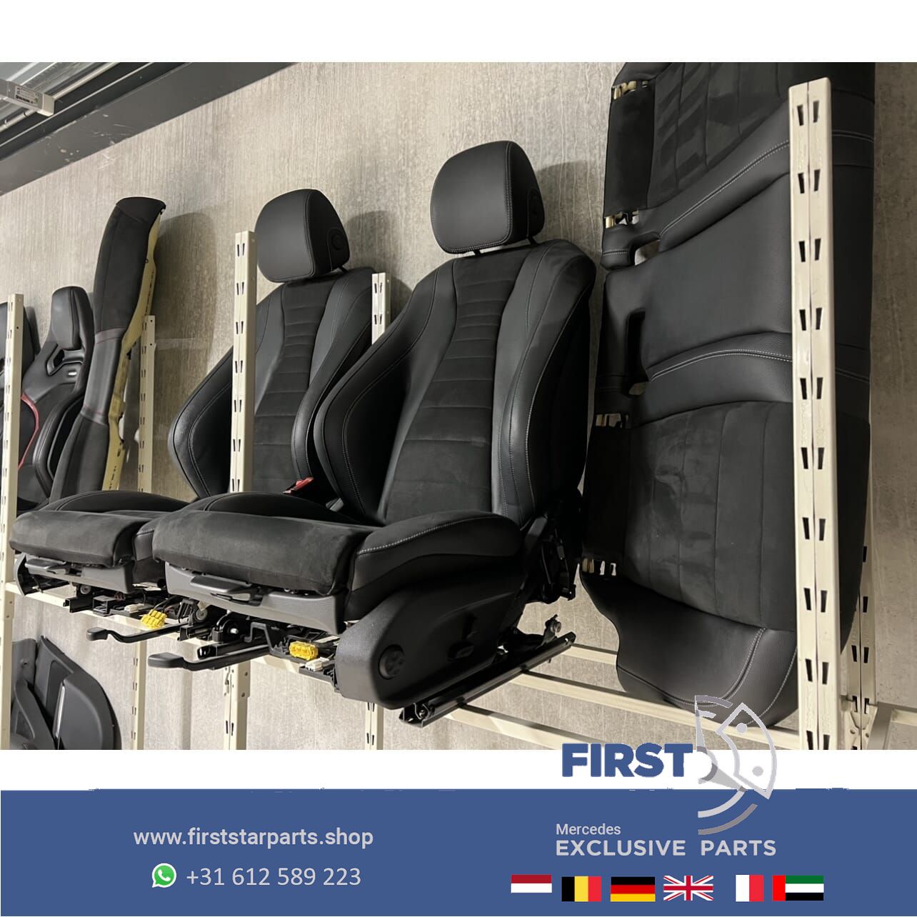 W213 STOELEN E43 E53 AMG interieur zwart HALF LEER Mercedes E Clase 2023 stoelen AMG ZETELS ALCANTARA AMG LINE BEKLEDING complete interior usado en Menorca