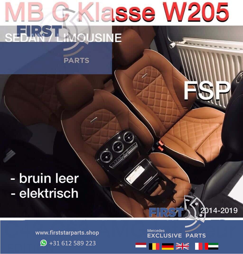 W205 C43 C63 AMG Edition Interieur Mercedes C Clase 2014-2019 bruin leer 43 63 AMG stoelen + achterbank + deurpanelen completo nuevostaat chairs and bench usado en Menorca