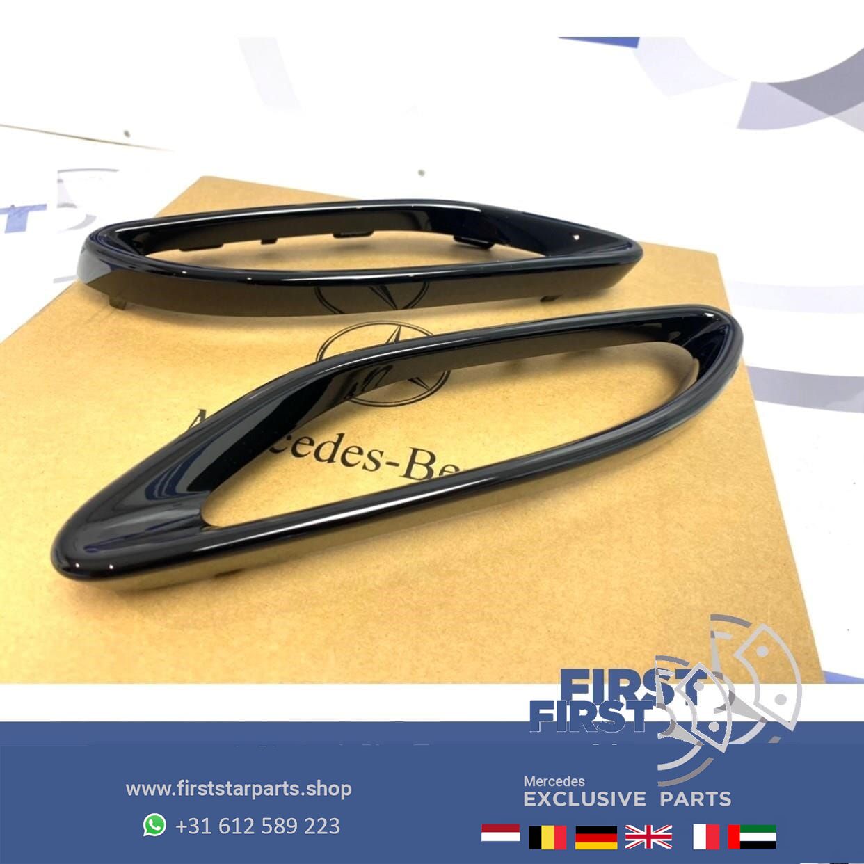 AMG LINE escape SIERLIJSTEN ZWART L/R Mercedes W177 W247 C118 W205 C205 H247 W253 W166 X247 V167 A B C CLA GLA CLS GLB GLC Clase 2018-2022 originalINEEL ZWART exhaust decoration usado en Menorca foto 2