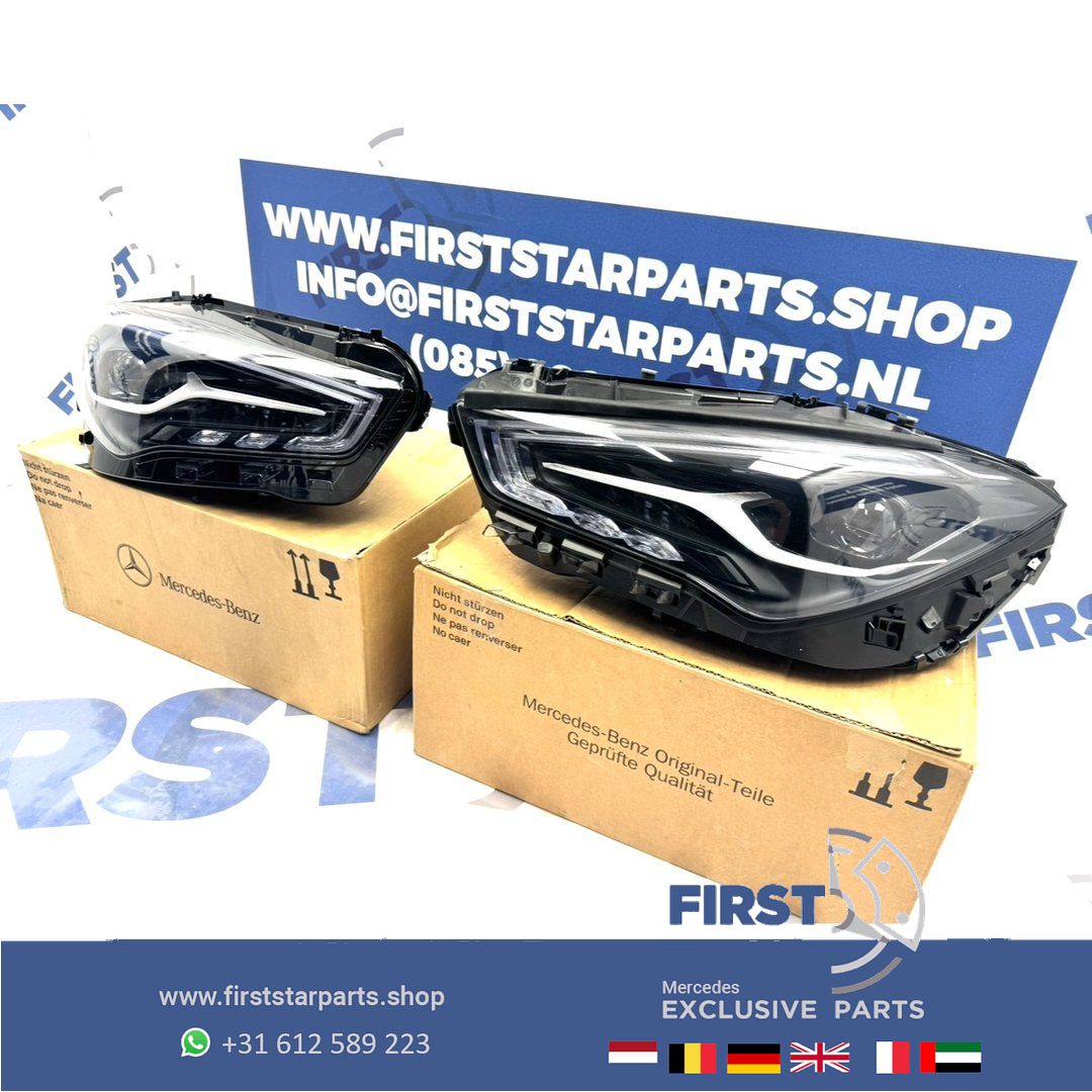 W118 FACELIFT CLA LED MULTIBEAM KOPLAMPEN Mercedes C118 X118 2022-2025 originalINEEL MB A1189060701 / A1189068601 SCHEINWERFER HEADLIGHT SET 118 MOPF headlight left and right usado en Menorca