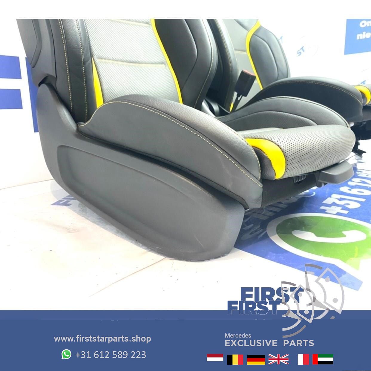 W177 A45 A45S AMG Recaro KUIP STOELEN SET GEEL W118 CLA45 CLA45S GLA45 GLA45S interieur Mercedes A CLA GLA Clase 2018-2022 complete interior usado en Menorca foto 9