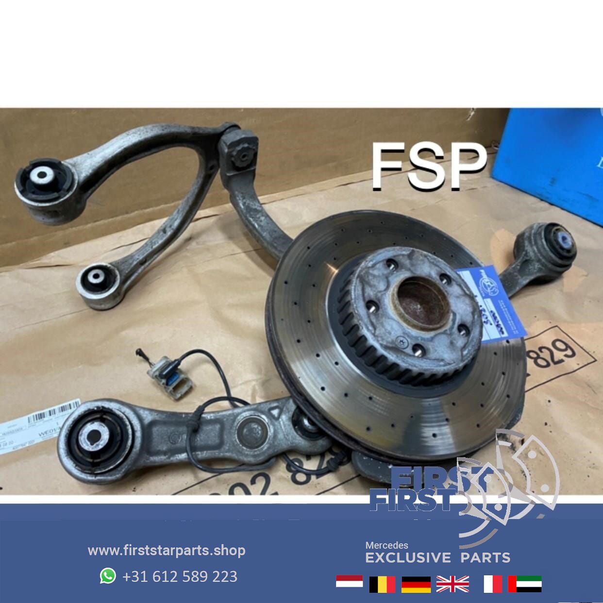 W205 completo FUSEE + DRAAGARMEN RECHTS Mercedes C Clase 2014-2020 originalineel C205 A205 S205 ophanging fusee and accessories usado en Menorca foto 2