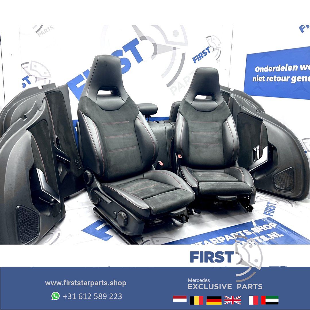 W177 AMG STOELEN ZWART Mercedes A Clase rode stik STOELEN + ACHTERBANK + DEURPANELEN 2018-2024 originalineel MB complete interior usado en Menorca foto 3