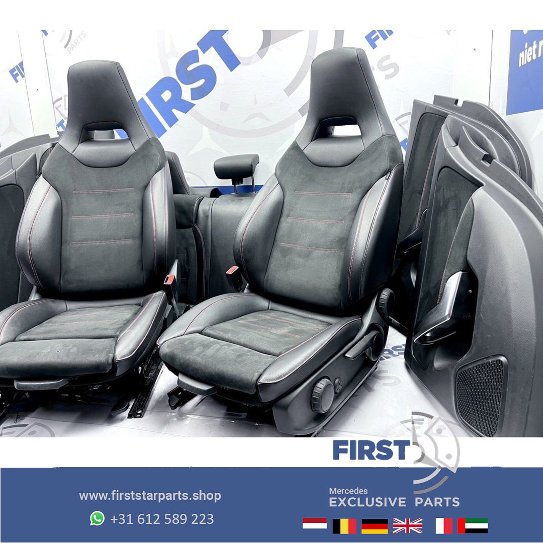 W177 AMG STOELEN ZWART Mercedes A Clase rode stik STOELEN + ACHTERBANK + DEURPANELEN 2018-2024 originalineel MB complete interior usado en Menorca foto 5