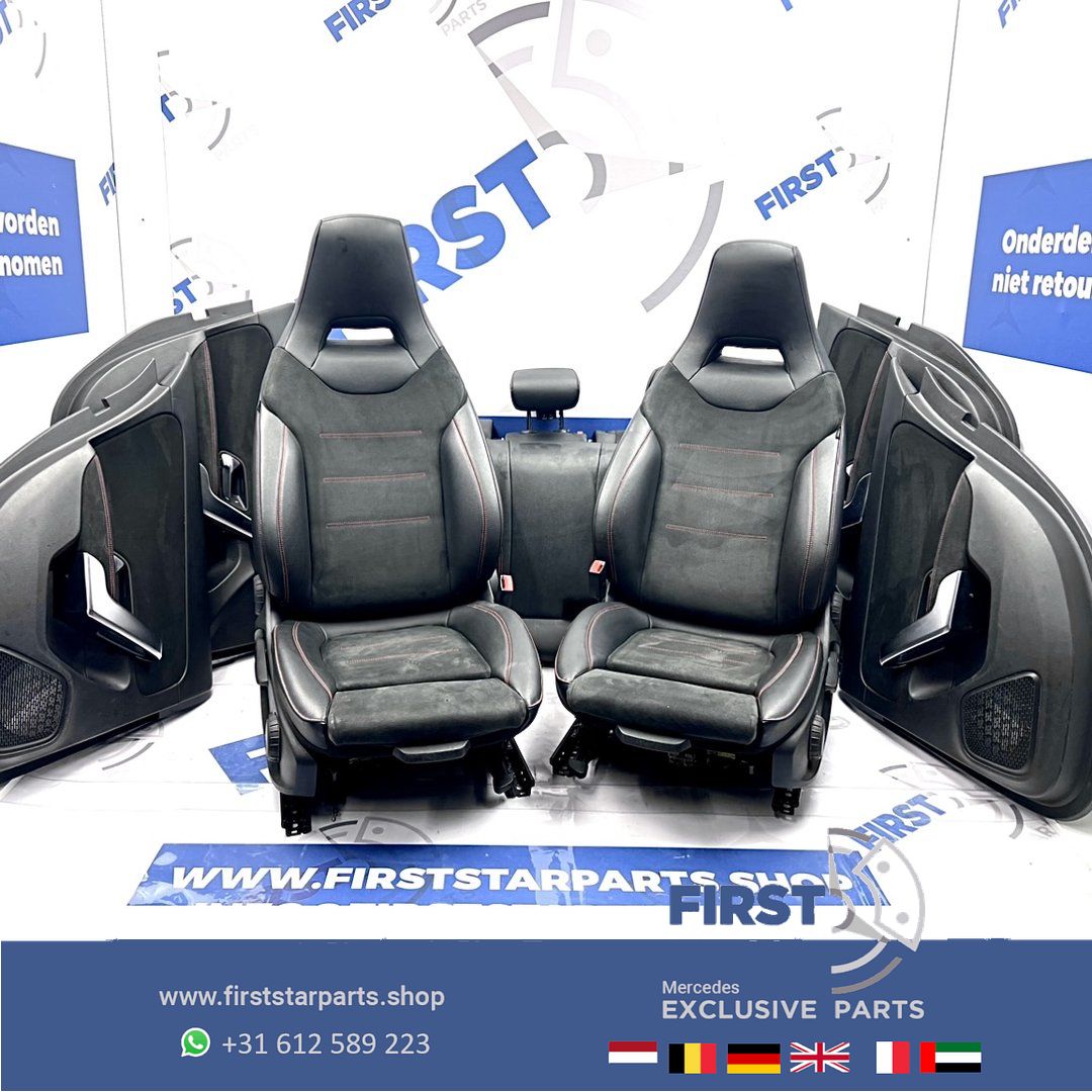 W177 AMG STOELEN ZWART Mercedes A Clase rode stik STOELEN + ACHTERBANK + DEURPANELEN 2018-2024 originalineel MB complete interior usado en Menorca