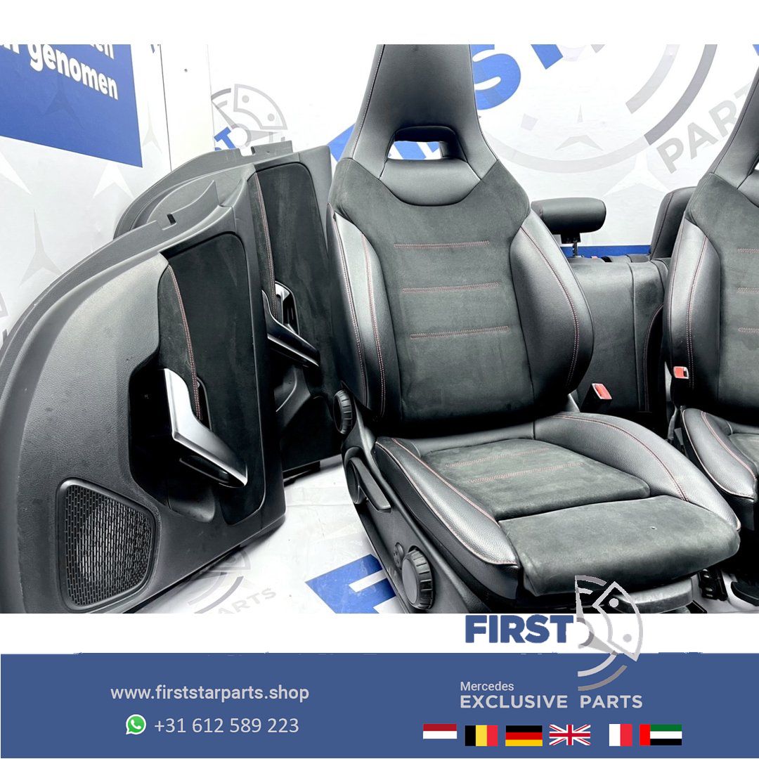 W177 AMG STOELEN ZWART Mercedes A Clase rode stik STOELEN + ACHTERBANK + DEURPANELEN 2018-2024 originalineel MB complete interior usado en Menorca foto 6