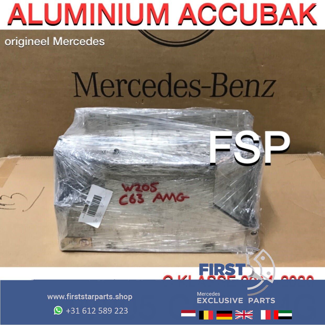 W205 C63 AMG ACCUBAK aluminium ACCU HOUDER BAK Mercedes C 63 Clase 2014-2020 originalinalinalinalinalINEEL battery container battery holder usado en Menorca