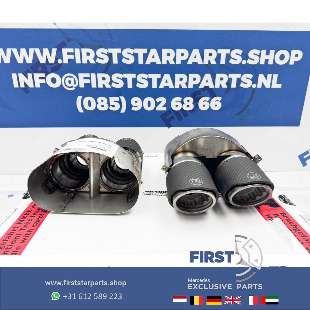 BRABUS 63 AMG SIERSTUKKEN SET originalINEEL CARBON C63 E63 GLC63 GLE63 G63 GT63 CLS63 GLS63 S63 GTR originalINEEL Mercedes W206 W257 W213 W214 W253 W167 W290 W463 W223 AMG BRABUS AUSPUFF SET LINKS+RECHTS GT63 GLS63 GLE63 GT63s GLE63s GLE63s exhaust decoration usado en Menorca