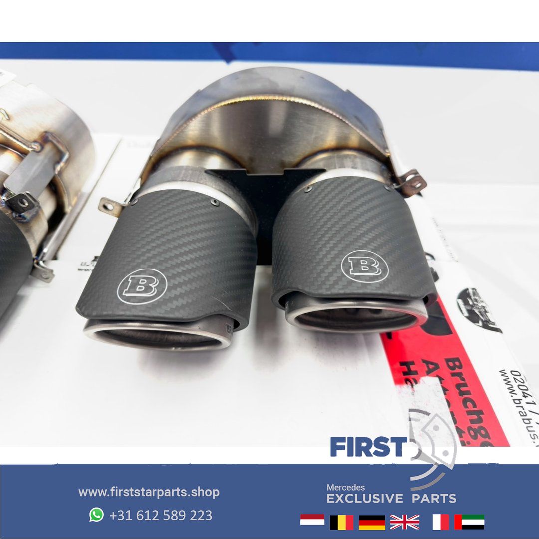 BRABUS 63 AMG SIERSTUKKEN SET originalINEEL CARBON C63 E63 GLC63 GLE63 G63 GT63 CLS63 GLS63 S63 GTR originalINEEL Mercedes W206 W257 W213 W214 W253 W167 W290 W463 W223 AMG BRABUS AUSPUFF SET LINKS+RECHTS GT63 GLS63 GLE63 GT63s GLE63s GLE63s exhaust decoration usado en Menorca foto 5