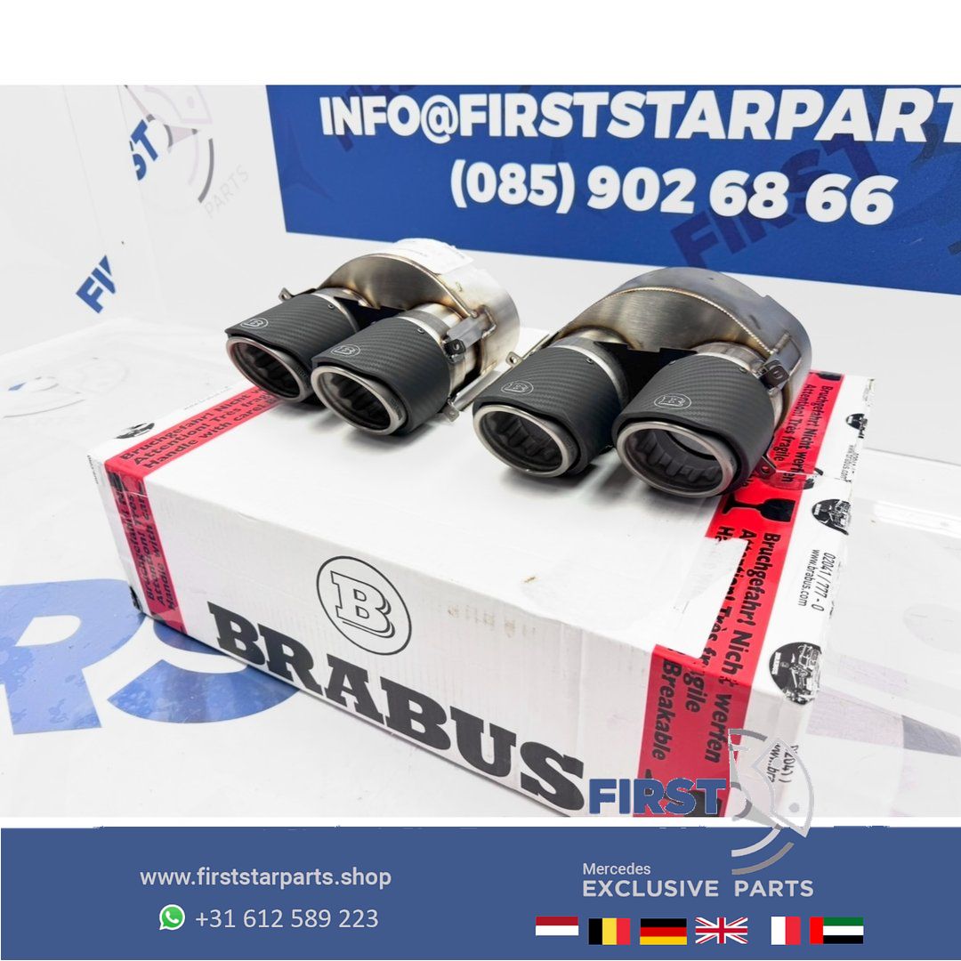 BRABUS 63 AMG SIERSTUKKEN SET originalINEEL CARBON C63 E63 GLC63 GLE63 G63 GT63 CLS63 GLS63 S63 GTR originalINEEL Mercedes W206 W257 W213 W214 W253 W167 W290 W463 W223 AMG BRABUS AUSPUFF SET LINKS+RECHTS GT63 GLS63 GLE63 GT63s GLE63s GLE63s exhaust decoration usado en Menorca foto 2
