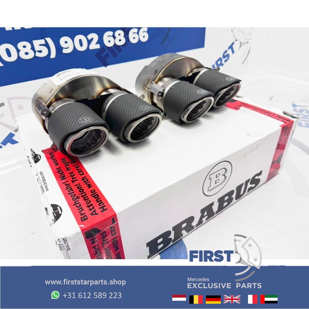 BRABUS 63 AMG SIERSTUKKEN SET originalINEEL CARBON C63 E63 GLC63 GLE63 G63 GT63 CLS63 GLS63 S63 GTR originalINEEL Mercedes W206 W257 W213 W214 W253 W167 W290 W463 W223 AMG BRABUS AUSPUFF SET LINKS+RECHTS GT63 GLS63 GLE63 GT63s GLE63s GLE63s exhaust decoration usado en Menorca foto 3