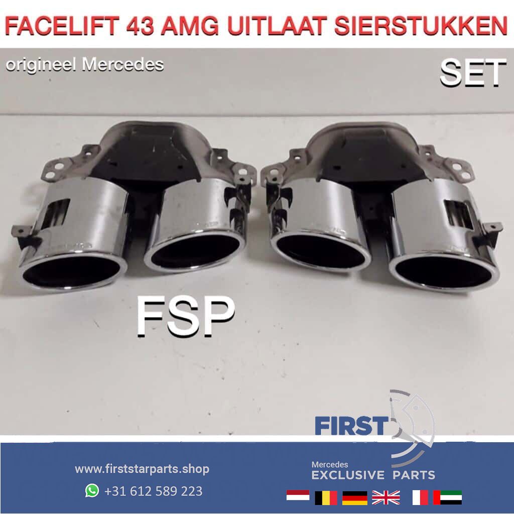 2020 FACELIFT 43 53 AMG escapeSIERSTUKKEN SET originalINEEL Mercedes A35 A45 C43 CLA45 E43 E53 GLC43 GLE43 AMG ETC exhaust decoration usado en Menorca