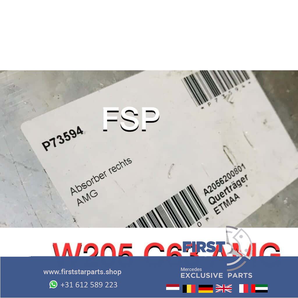 W205 C63 AMG FRONT BALK SET (3x) aluminium Bumperbalk Mercedes C Clase voorfront 63 AMG front bar usado en Menorca foto 7