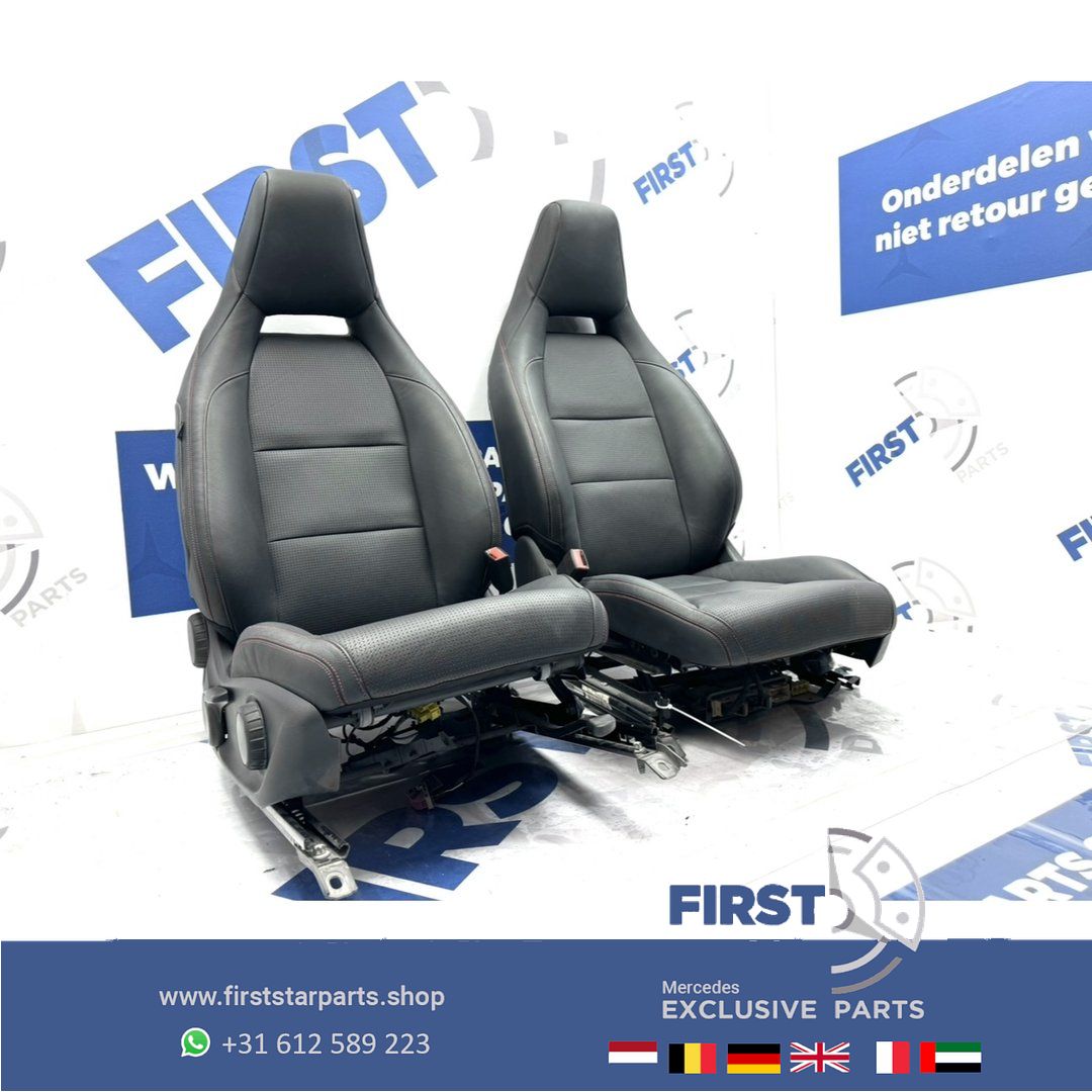W176 AMG Interieur rode stik Mercedes A Clase 2012-2018 leer originalineel Voorstoelen + achterbank 45 AMG chairs and bench usado en Menorca foto 3