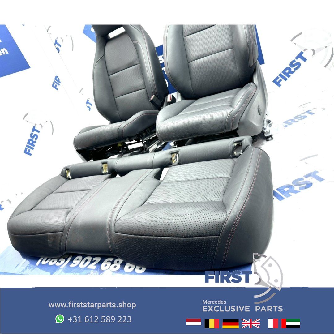 W176 AMG Interieur rode stik Mercedes A Clase 2012-2018 leer originalineel Voorstoelen + achterbank 45 AMG chairs and bench usado en Menorca foto 10