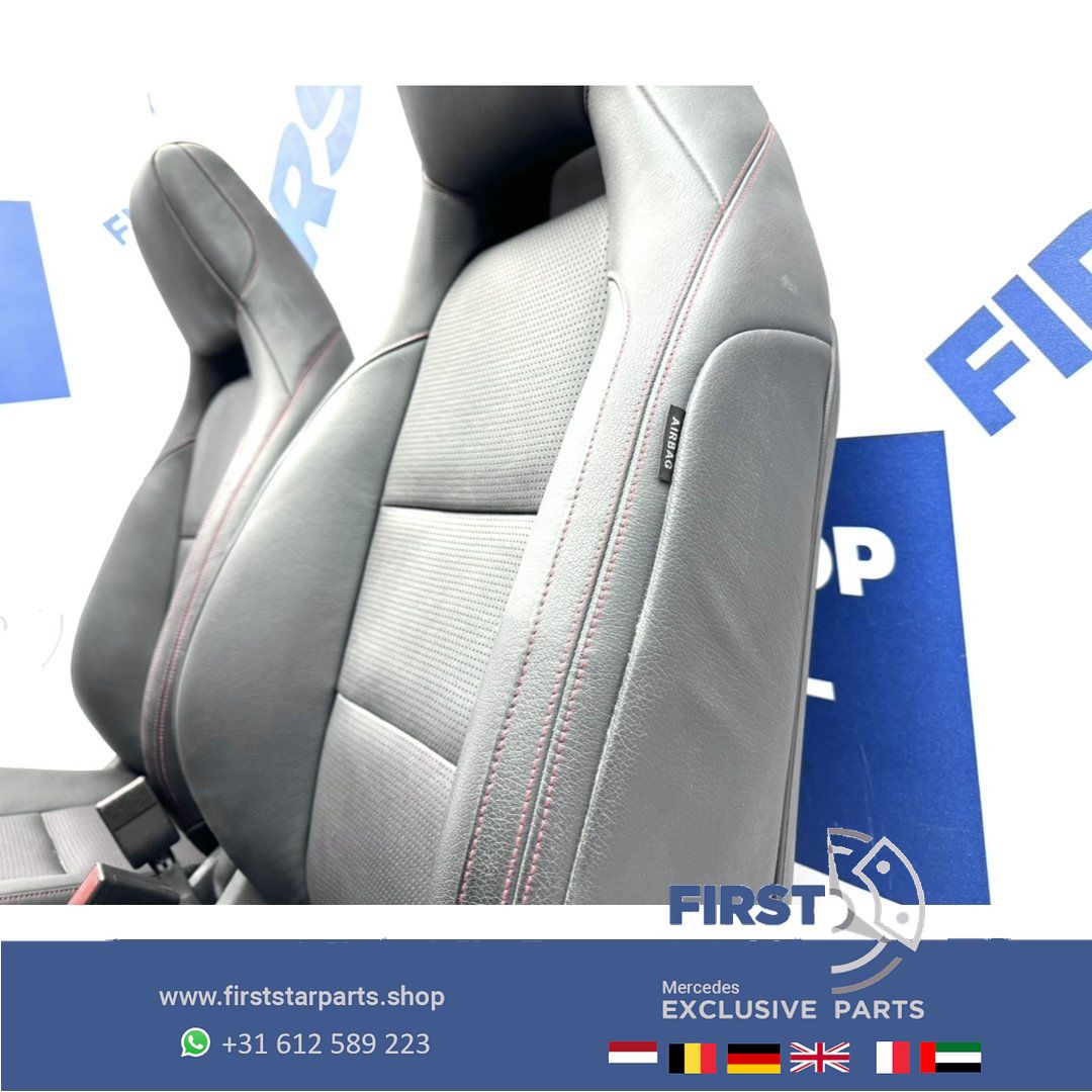 W176 AMG Interieur rode stik Mercedes A Clase 2012-2018 leer originalineel Voorstoelen + achterbank 45 AMG chairs and bench usado en Menorca foto 9