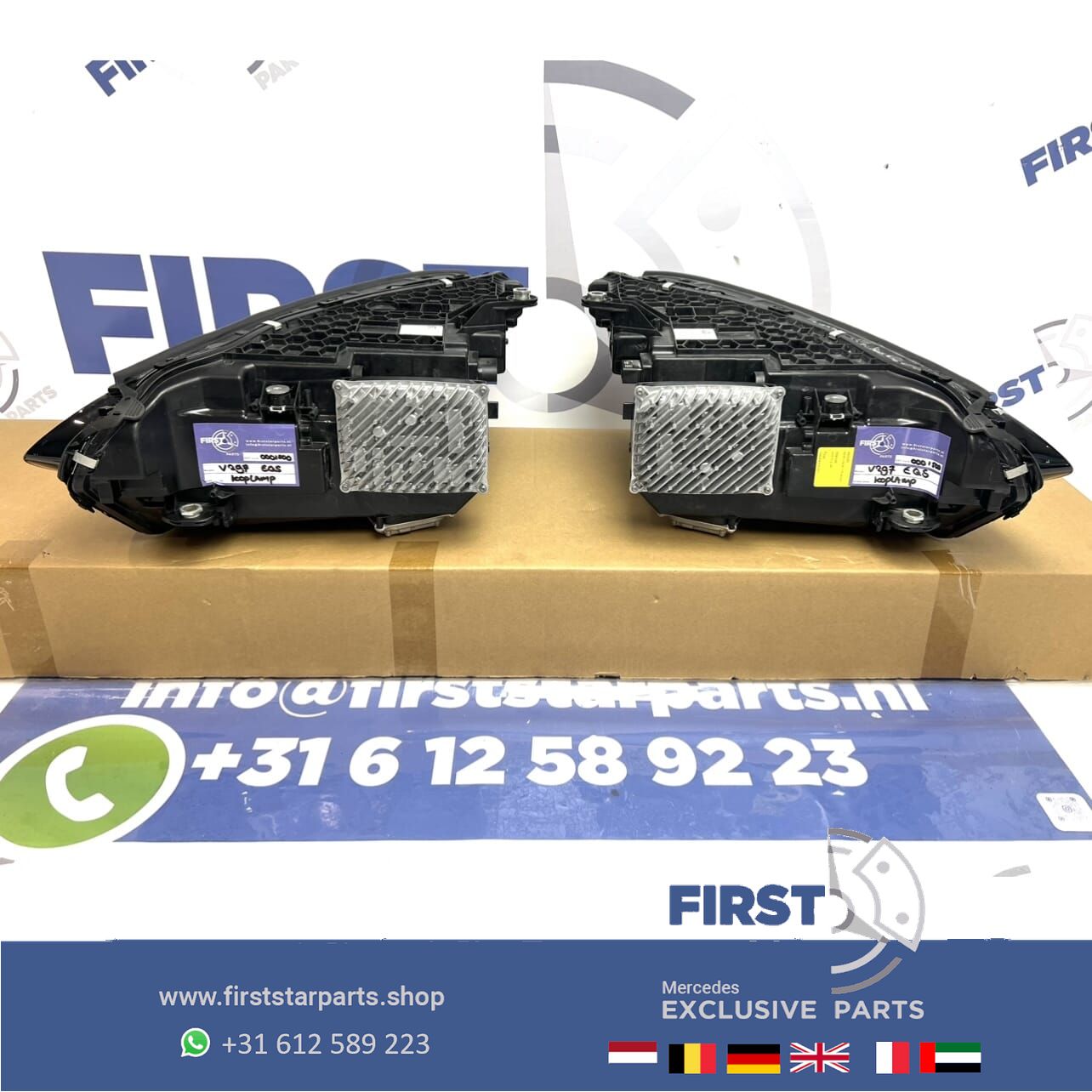MERCEDES EQS W297 LED KOPLAMP SET DIGITAL LIGHT KOPLAMPEN originalINEEL EQS53 AMG A2959060501 A2959061200 completo MET MODULES V297 X296 headlight left and right usado en Menorca foto 13