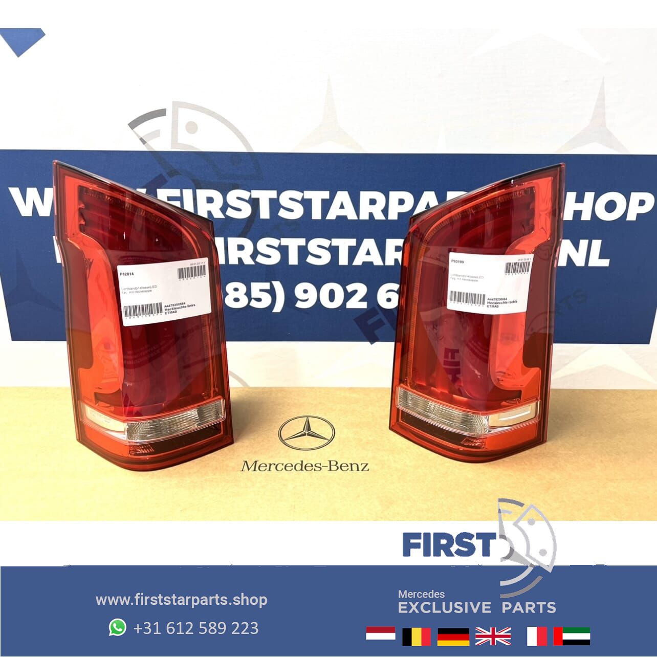 W447 VITO ACHTERLICHT SET V Clase VOL LED LINKS + RECHTS SET Mercedes VClase 2014-2024 FACELIFT originalINEEL A4478200564 + A4478200664 tail light left and right usado en Menorca foto 2