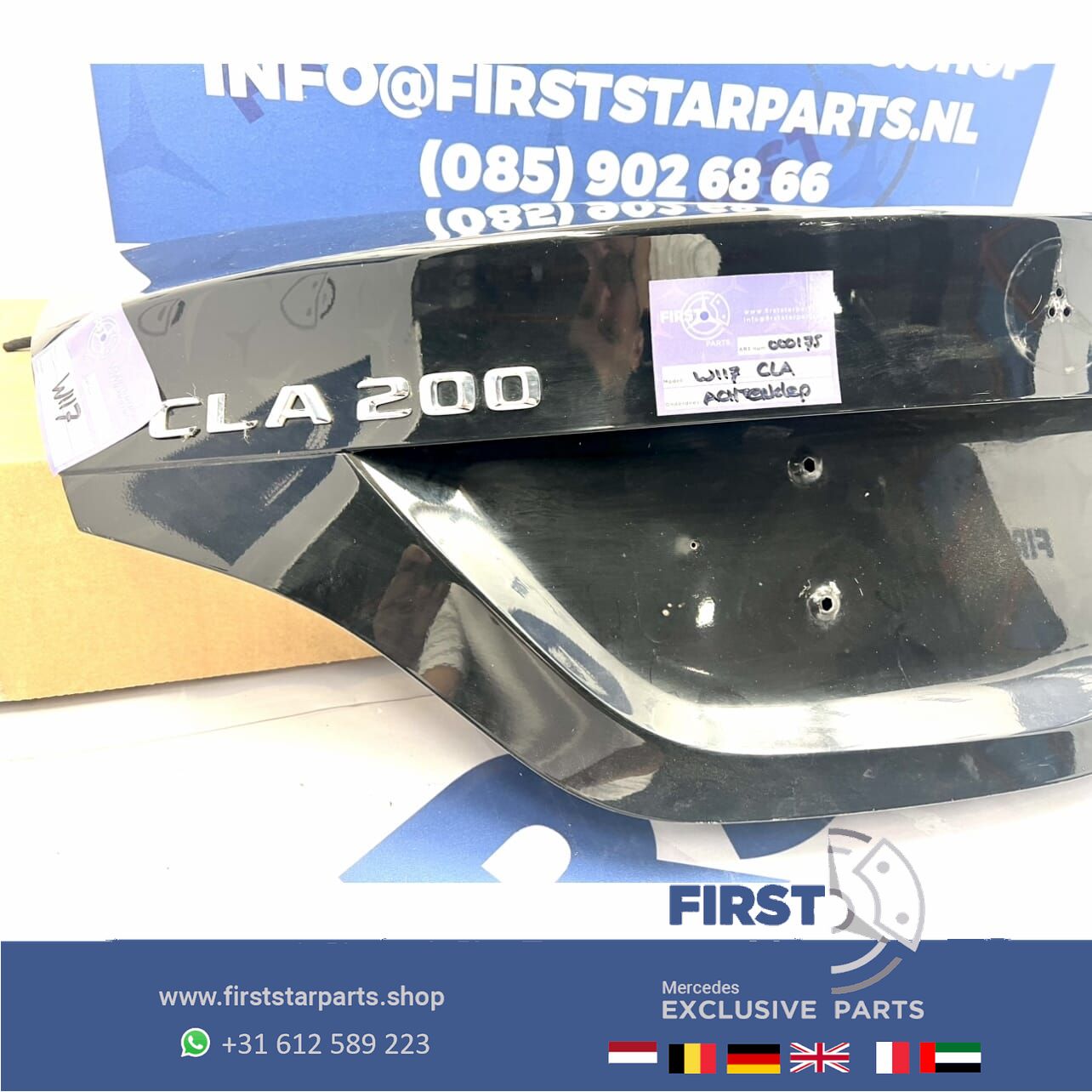W117 CLA ACHTERKLEP ZWART C117 Clase SEDAN KOFFERKLEP W117 originalINEEL Mercedes CLA LIMOUSINE COUPÉ 2013-2019 CLA45 AMG upholstery rear door usado en Menorca foto 3