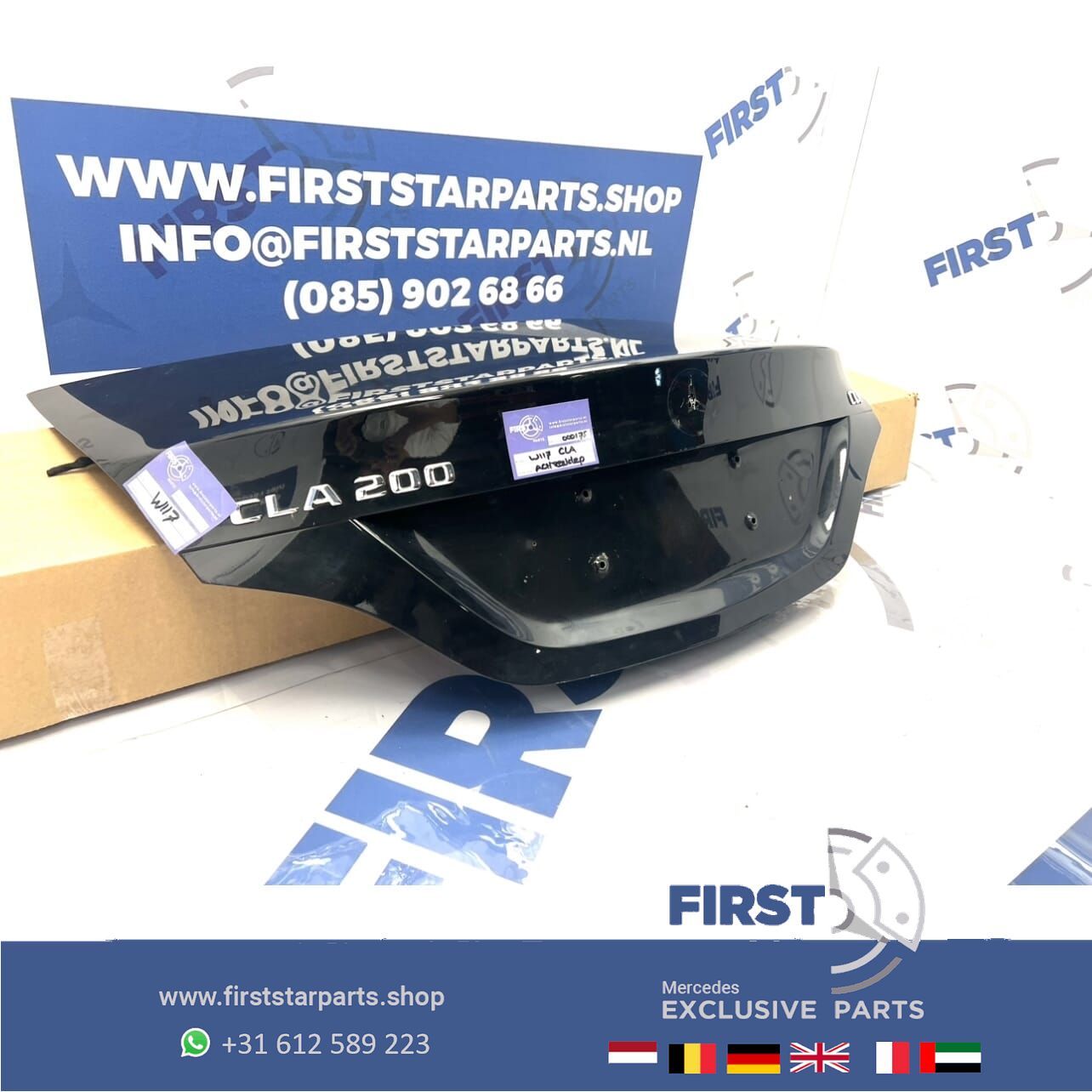 W117 CLA ACHTERKLEP ZWART C117 Clase SEDAN KOFFERKLEP W117 originalINEEL Mercedes CLA LIMOUSINE COUPÉ 2013-2019 CLA45 AMG upholstery rear door usado en Menorca foto 2