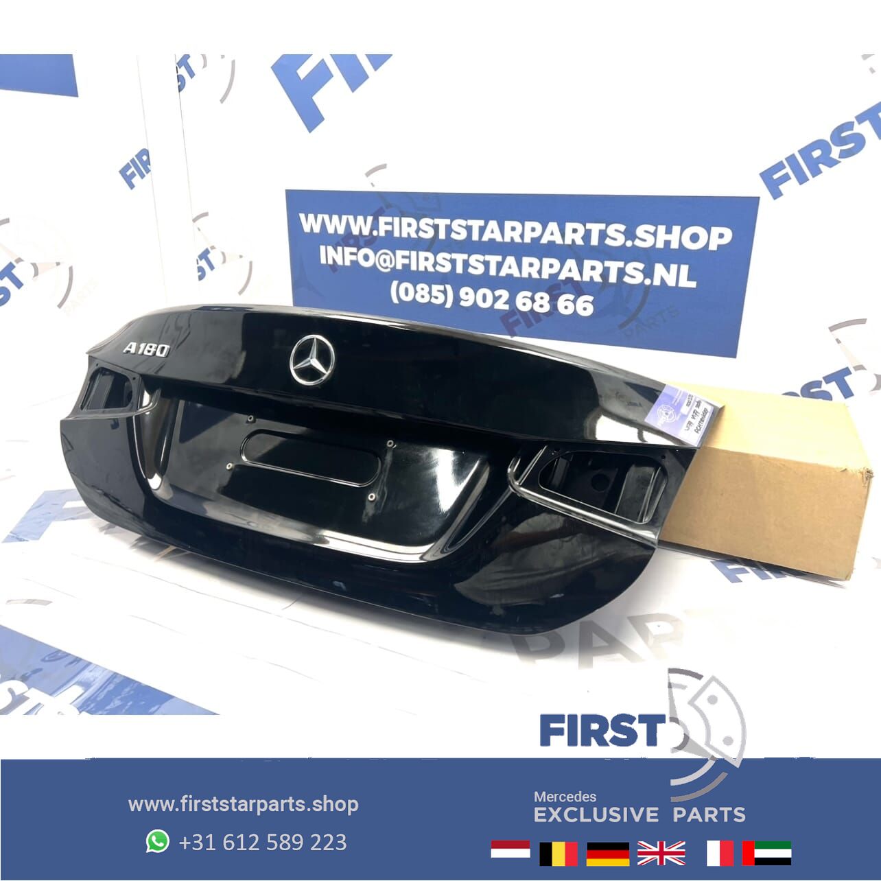 W177 SEDAN V177 KOFFERBAK ACHTERKLEP ZWART A Clase SEDAN KOFFERKLEP W177 originalINEEL Mercedes AClase LIMOUSINE 2018-2024 V177 AMG upholstery rear door usado en Menorca