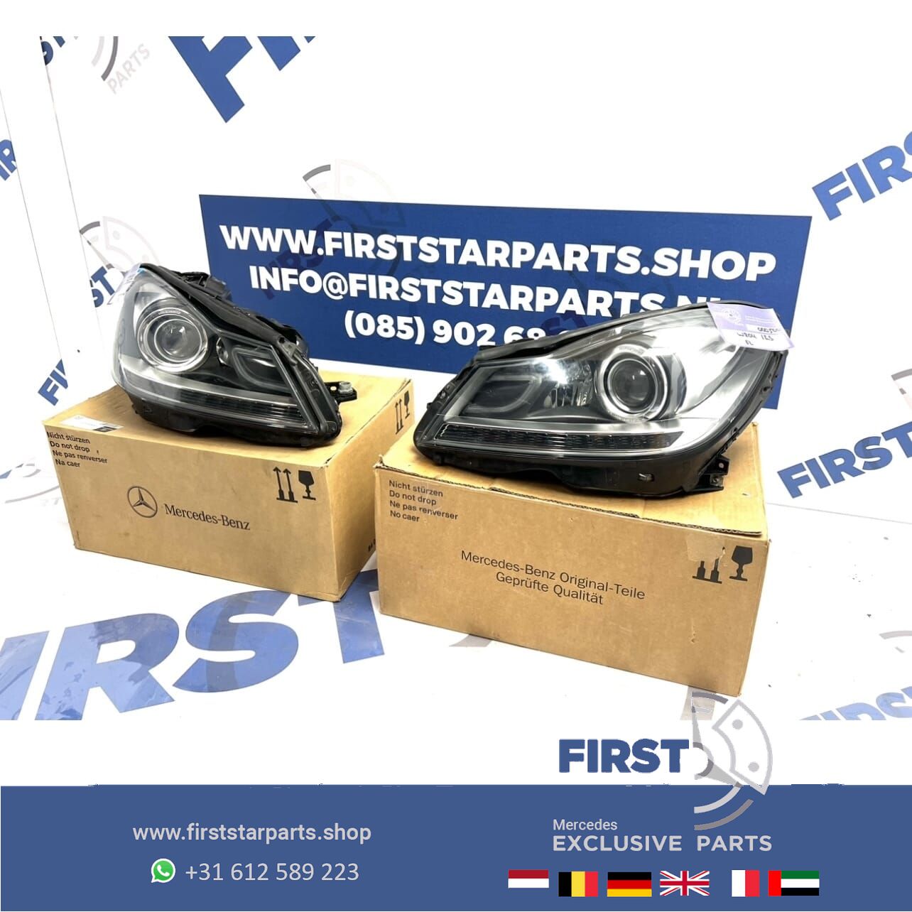 A2048204439 A2048204739 W204 ILS KOPLAMPEN SET LINKS + RECHTS Mercedes C Clase FACELIFT INTELLIGENT LIGHT SYSTEM LED KOPLAMP MB C204 S204 C63 AMG headlight left and right usado en Menorca