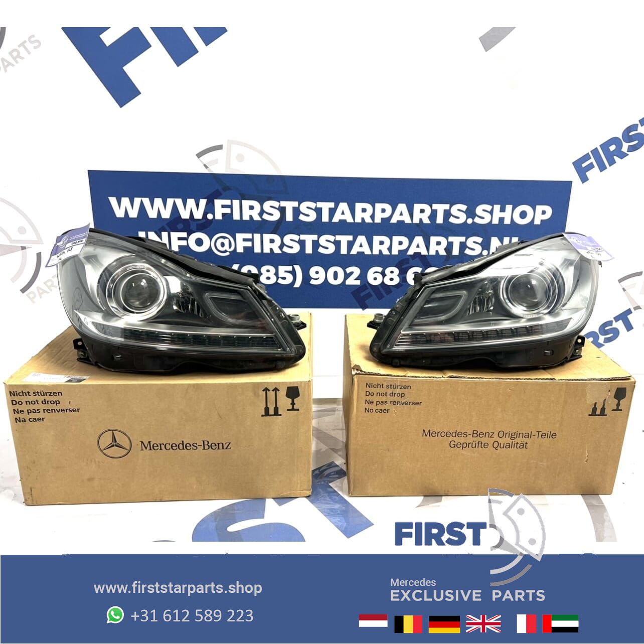 A2048204439 A2048204739 W204 ILS KOPLAMPEN SET LINKS + RECHTS Mercedes C Clase FACELIFT INTELLIGENT LIGHT SYSTEM LED KOPLAMP MB C204 S204 C63 AMG headlight left and right usado en Menorca foto 2